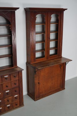 Art Nouveau Dutch Oak Apothecary Cabinets, 1904, Set of 2-XO-2028591