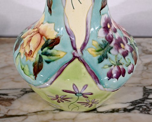 Art Nouveau Earthenware Vase from Longchamp, 1890s / 1900s-RVK-1378174