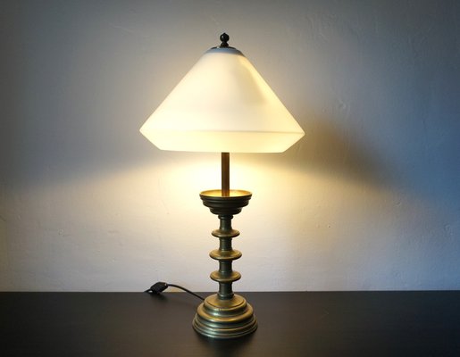 Art Nouveau Empire Brass Table Lamp, 1890s-HUW-1787855