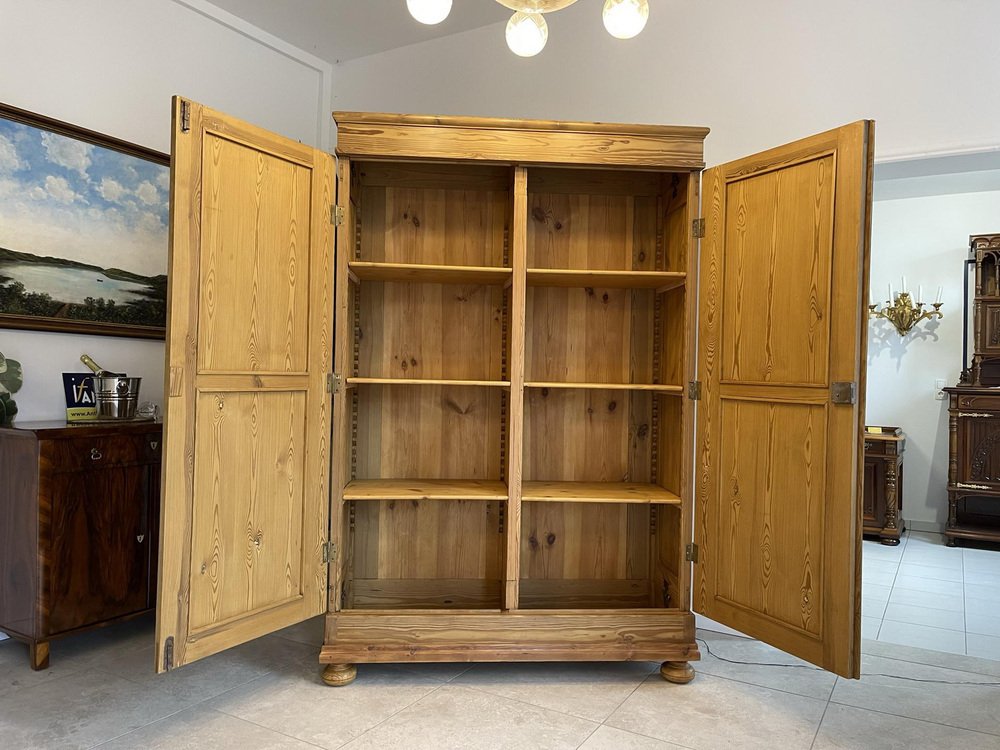 Art Nouveau Farm Cabinet in Natural Wood