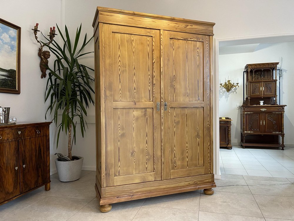 Art Nouveau Farm Cabinet in Natural Wood