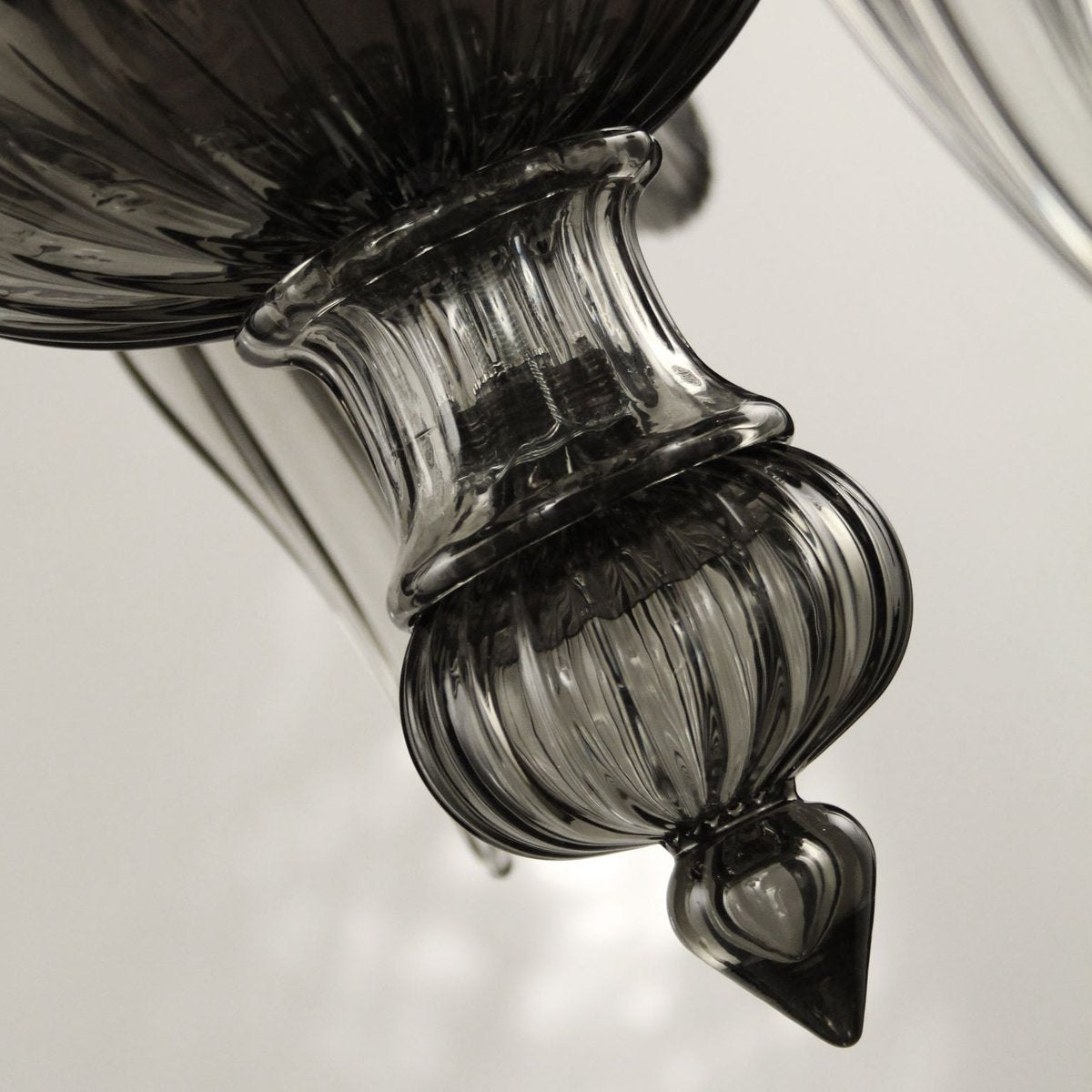 Art Nouveau Fauve Chandelier in Gray Blown Murano Glass from Barovier & Toso, 1920s