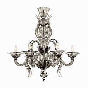 Art Nouveau Fauve Chandelier in Gray Blown Murano Glass from Barovier & Toso, 1920s-MPO-985311