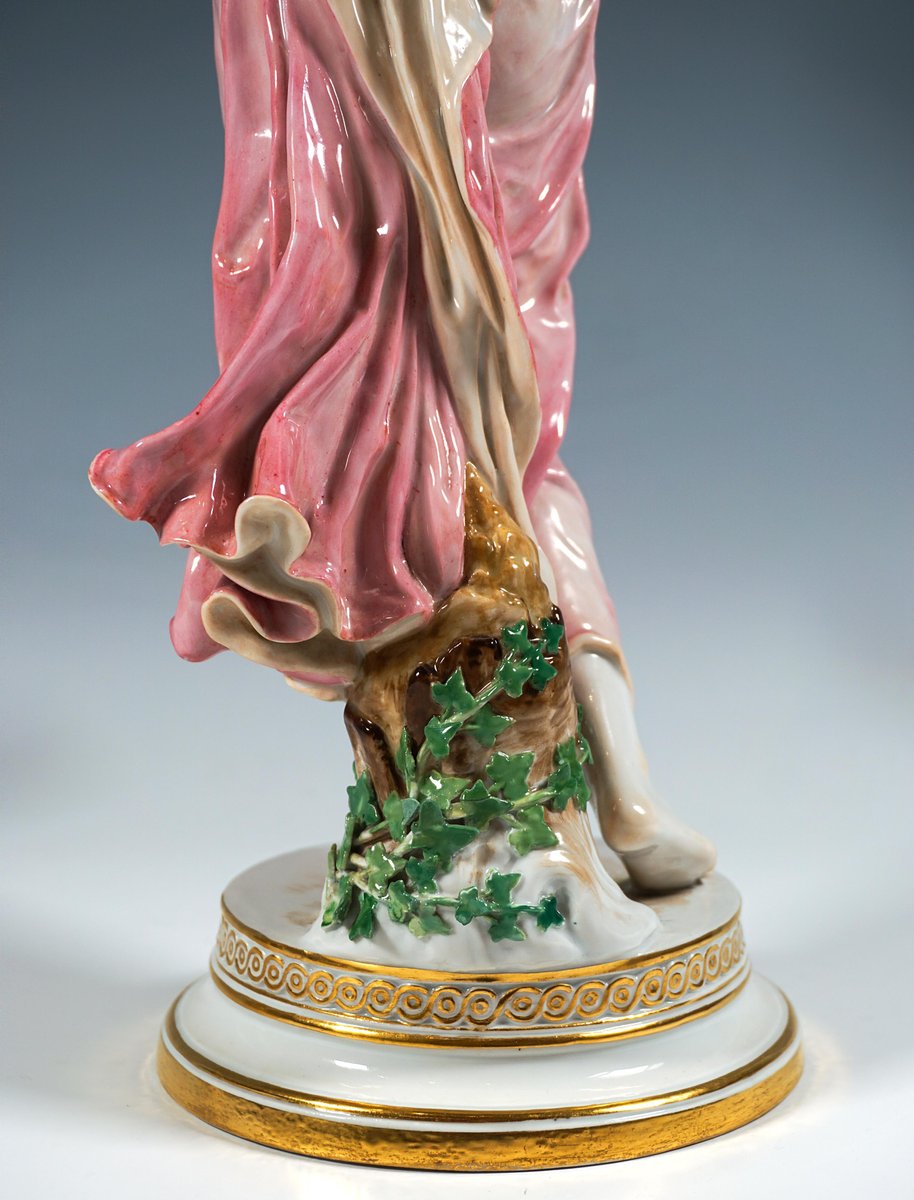 Art Nouveau Figurine Young Lady Ball Player attributed to Walter Schott for Meissen, 1900s