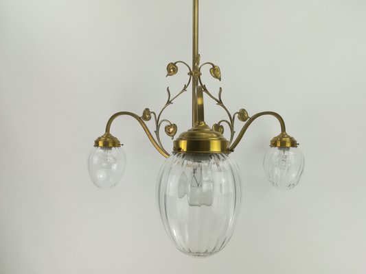 Art Nouveau Floral Chandelier, 1920s-KDB-1416921