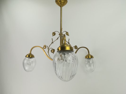 Art Nouveau Floral Chandelier, 1920s-KDB-1416921