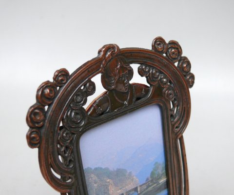 Art Nouveau Floral Picture Frame with Womens Bust and Flowers, France, 1890s-EY-1799513