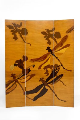 Art Nouveau Folding Screen with Dragonflies by Setbon, 1890s-XNH-1807997