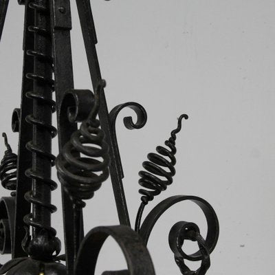 Art Nouveau Forging and Glass Pasta Lamp-NE-1122012