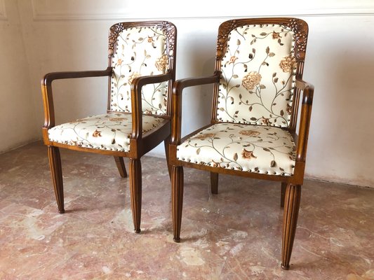 Art Nouveau French Armchairs, 1910s, Set of 2-MTX-675632