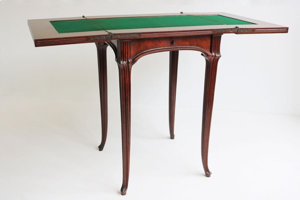 Art Nouveau French Game Table in Chestnut by Emile Gallé, 1905-WIP-1729975