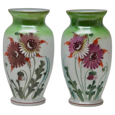 Art Nouveau French Handmade Opaline Vases, 1923, Set of 2-MJY-1428345