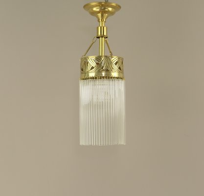 Art Nouveau French Hanging Lamp with Glass Rods, France, 1910s-KDB-1811214