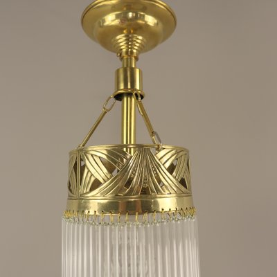 Art Nouveau French Hanging Lamp with Glass Rods, France, 1910s-KDB-1811214