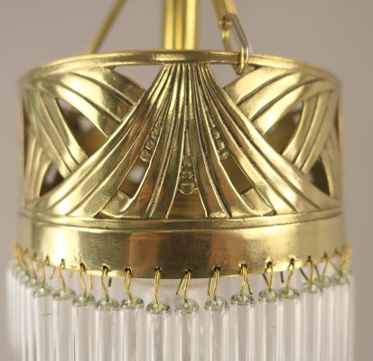 Art Nouveau French Hanging Lamp with Glass Rods, France, 1910s-KDB-1811214