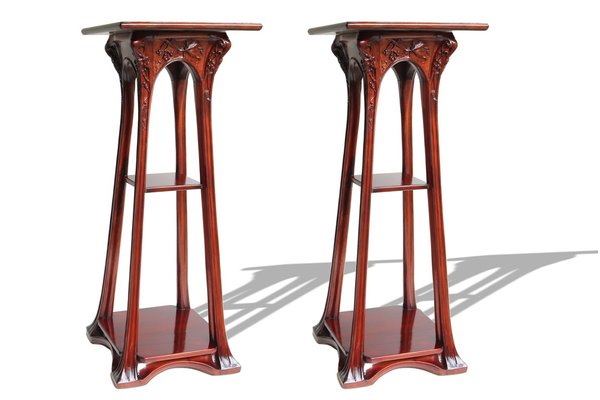 Art Nouveau French Plant Stand Pedestals by Louis Majorelle, 1907, Set of 2-WIP-1729979