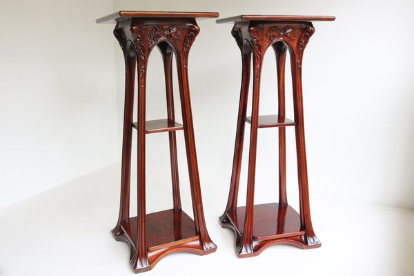 Art Nouveau French Plant Stand Pedestals by Louis Majorelle, 1907, Set of 2-WIP-1729979