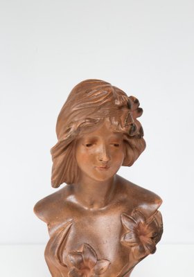 Art Nouveau French Plaster Bust of a Young Woman, 1890s-1910s-JWI-2032050