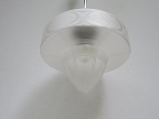 Art Nouveau Frosted Glass Ceiling Lamp-EY-1010187