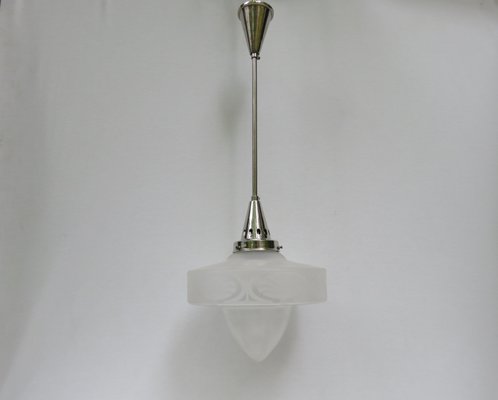 Art Nouveau Frosted Glass Ceiling Lamp-EY-1010187