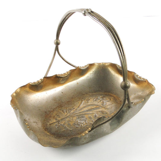 Art Nouveau German Fruit Basket, 1890s