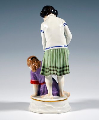 Art Nouveau Girls Figurine Group attributed to A. Koenig for Meissen, Germany, 1940s-EMT-1791113