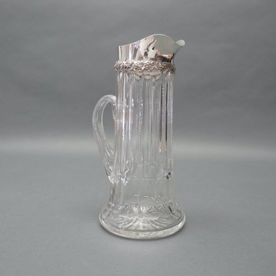 Art Nouveau Glass Carafe with Sterling Silver Mount-RST-1231171