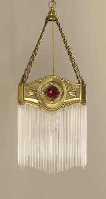 Art Nouveau Glass Rod Hanging Light, 1890s-KDB-1804105