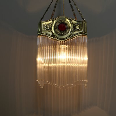 Art Nouveau Glass Rod Hanging Light, 1890s-KDB-1804105