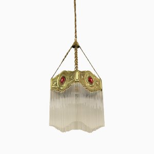 Art Nouveau Glass Rod Hanging Light, 1890s-KDB-1804105