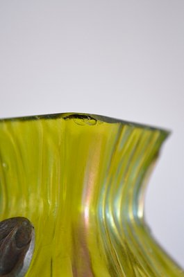 Art Nouveau Glass Vase with Bronze Mount-OV-1076107