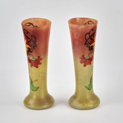 Art Nouveau Glass Vases, Set of 2-WMV-1127674