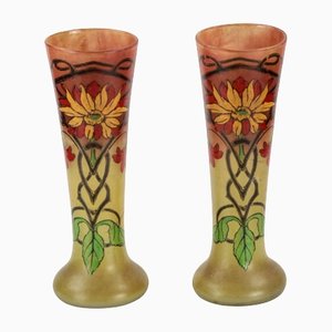 Art Nouveau Glass Vases, Set of 2-WMV-1127674