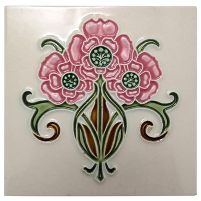 Art Nouveau Glazed Relief Tile from Gilliot, 1920s-VDW-950154