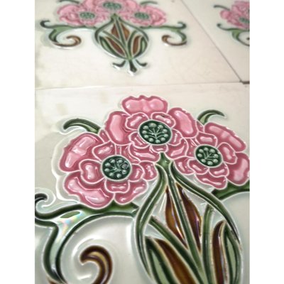 Art Nouveau Glazed Relief Tile from Gilliot, 1920s-VDW-950154