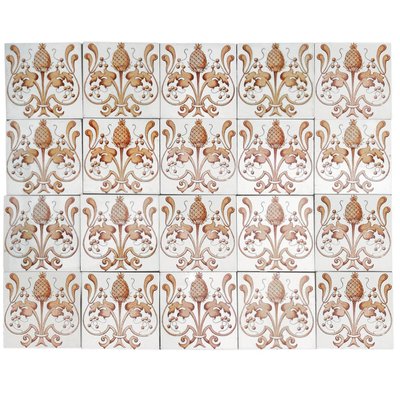 Art Nouveau Glazed Tiles, Belgium, 1920s, Set of 16-VDW-950179