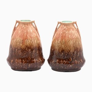 Art Nouveau Glazed Vase, Belgium, 1920s, Set of 2-MJY-1148736