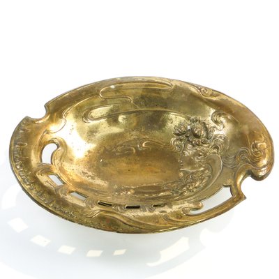 Art Nouveau Golden Plated Dish from Zolberg, Poland, 1900s-BKO-1798874