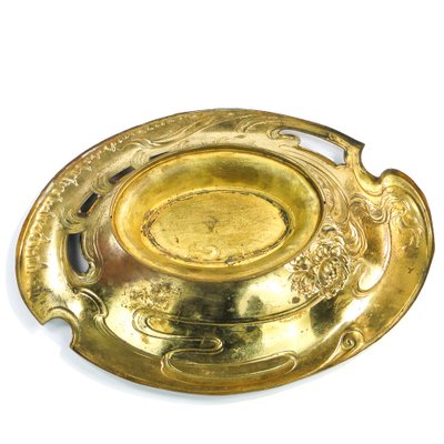 Art Nouveau Golden Plated Dish from Zolberg, Poland, 1900s-BKO-1798874