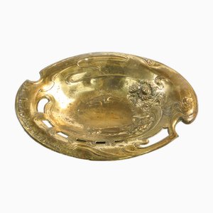 Art Nouveau Golden Plated Dish from Zolberg, Poland, 1900s-BKO-1798874