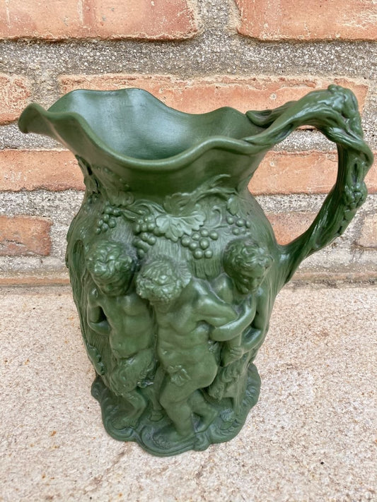 Art Nouveau Green Glossy Glazed Ceramic Vase, 1920s