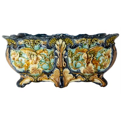 Art Nouveau Griffon Barbotine Jardiniere, 1900s-RIU-1365971