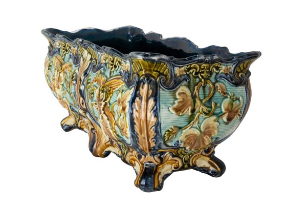 Art Nouveau Griffon Barbotine Jardiniere, 1900s-RIU-1365971