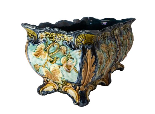 Art Nouveau Griffon Barbotine Jardiniere, 1900s-RIU-1365971