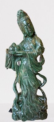 Art Nouveau Guan-Yin in Jadeite Stone-UQL-1298515