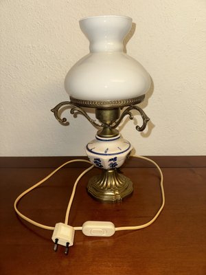 Art Nouveau Hand Painted Lamp with Brass Foot-SZM-1787869