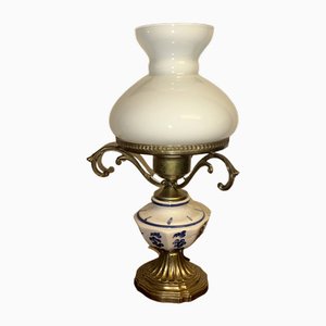 Art Nouveau Hand Painted Lamp with Brass Foot-SZM-1787869