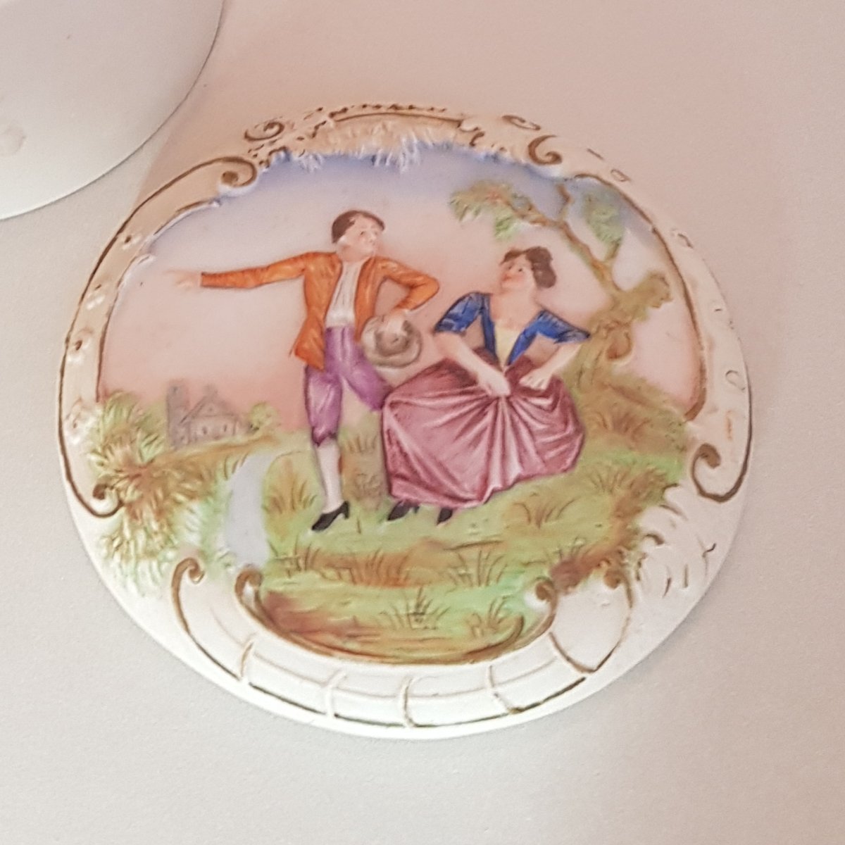 Art Nouveau Hand Painted Lidded Box from Schäfer & Vater