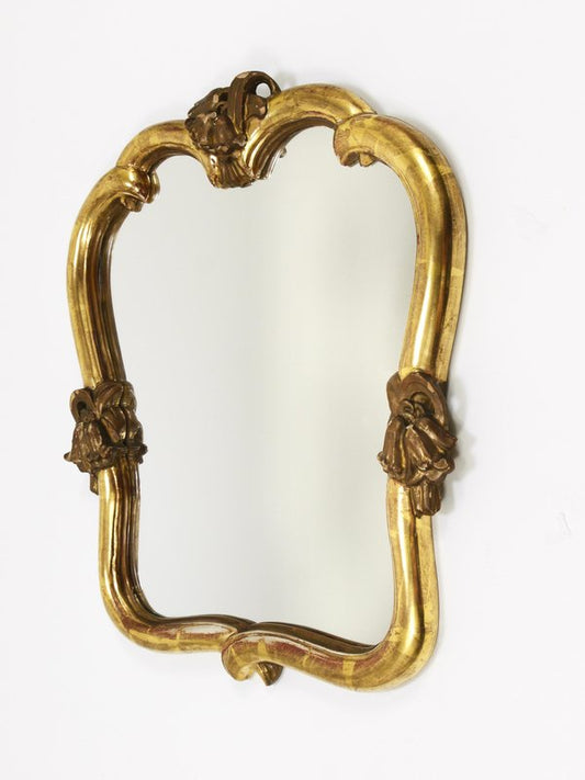 Art Nouveau Handcarved Giltwood Wall Mirror by Max Welz, 1930s