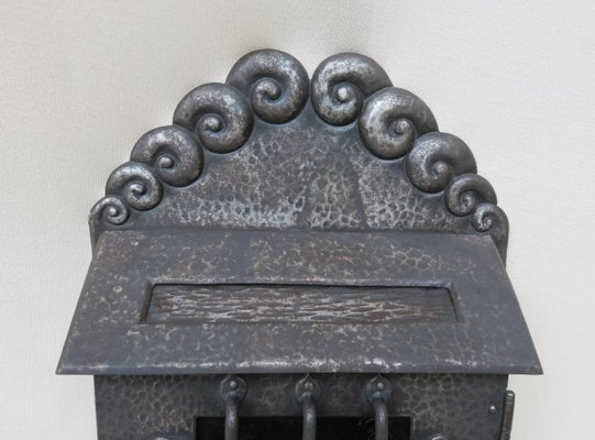 Art Nouveau Handmade Wrought Iron Mailbox-EY-912470